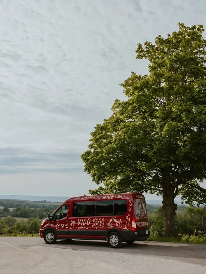 The Vico Vino Van parked on a country road near Collingwood